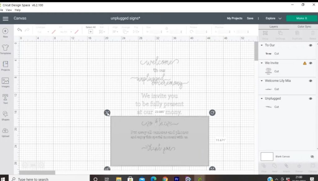 screenshot of design space